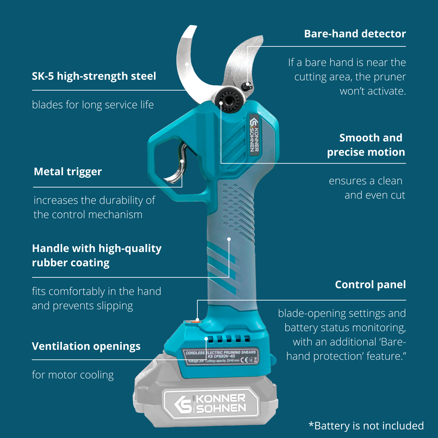 Cordless Electric Pruning Shears KS CPS20V-40