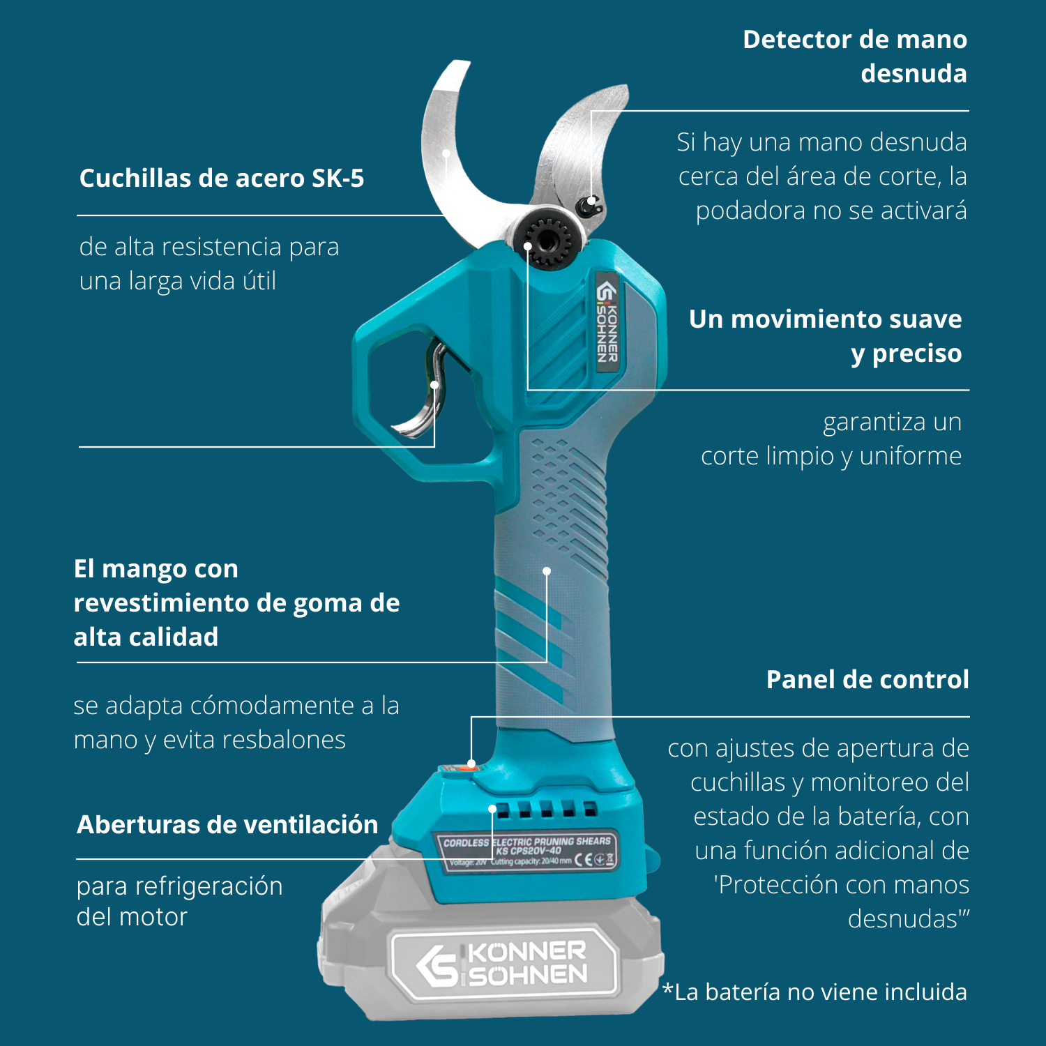 Vezeték nélküli elektromos metszőolló KS CPS20V-40