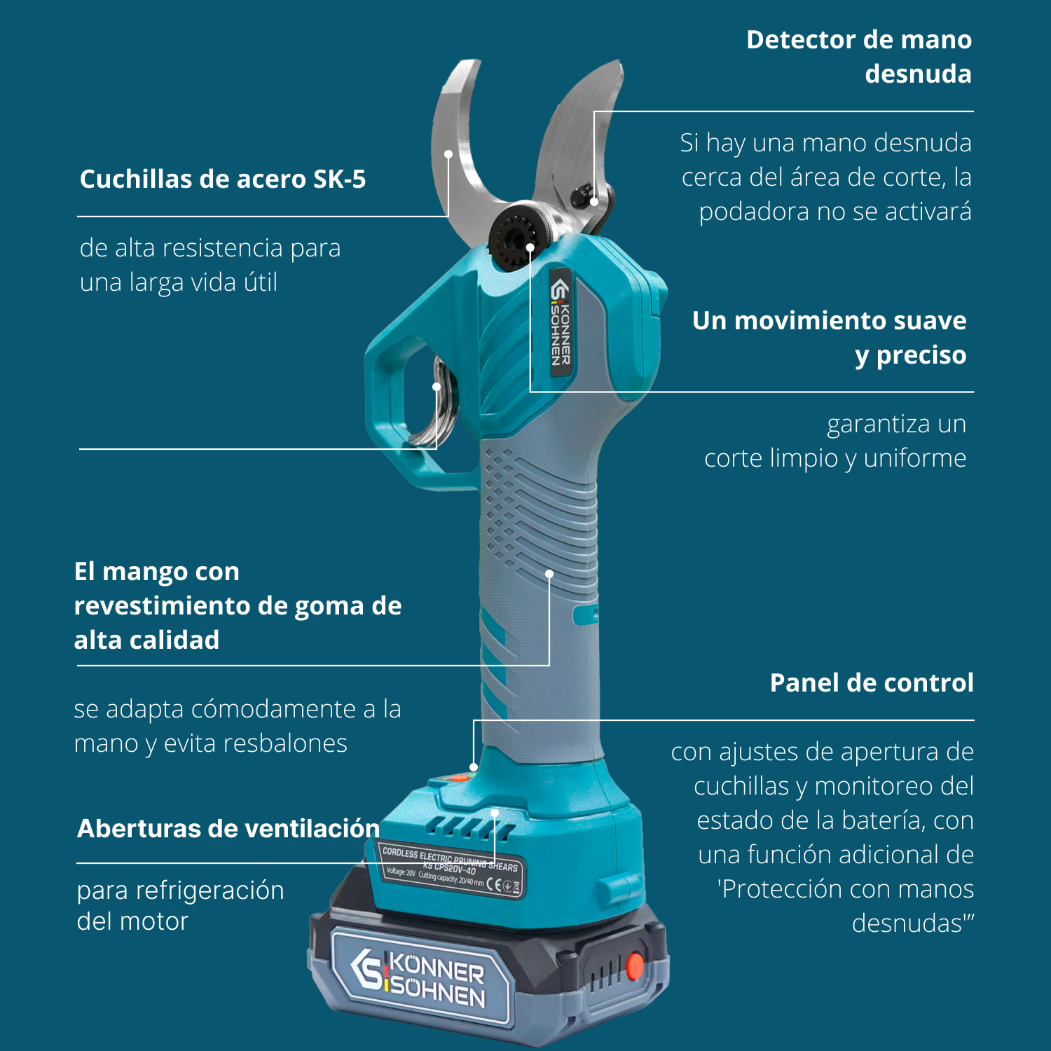 Akumulátorové elektrické prořezávací nůžky KS CPS20V-40 Case