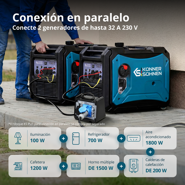 Gerador inversor a GPL/gasolina KS 4000iEG S
