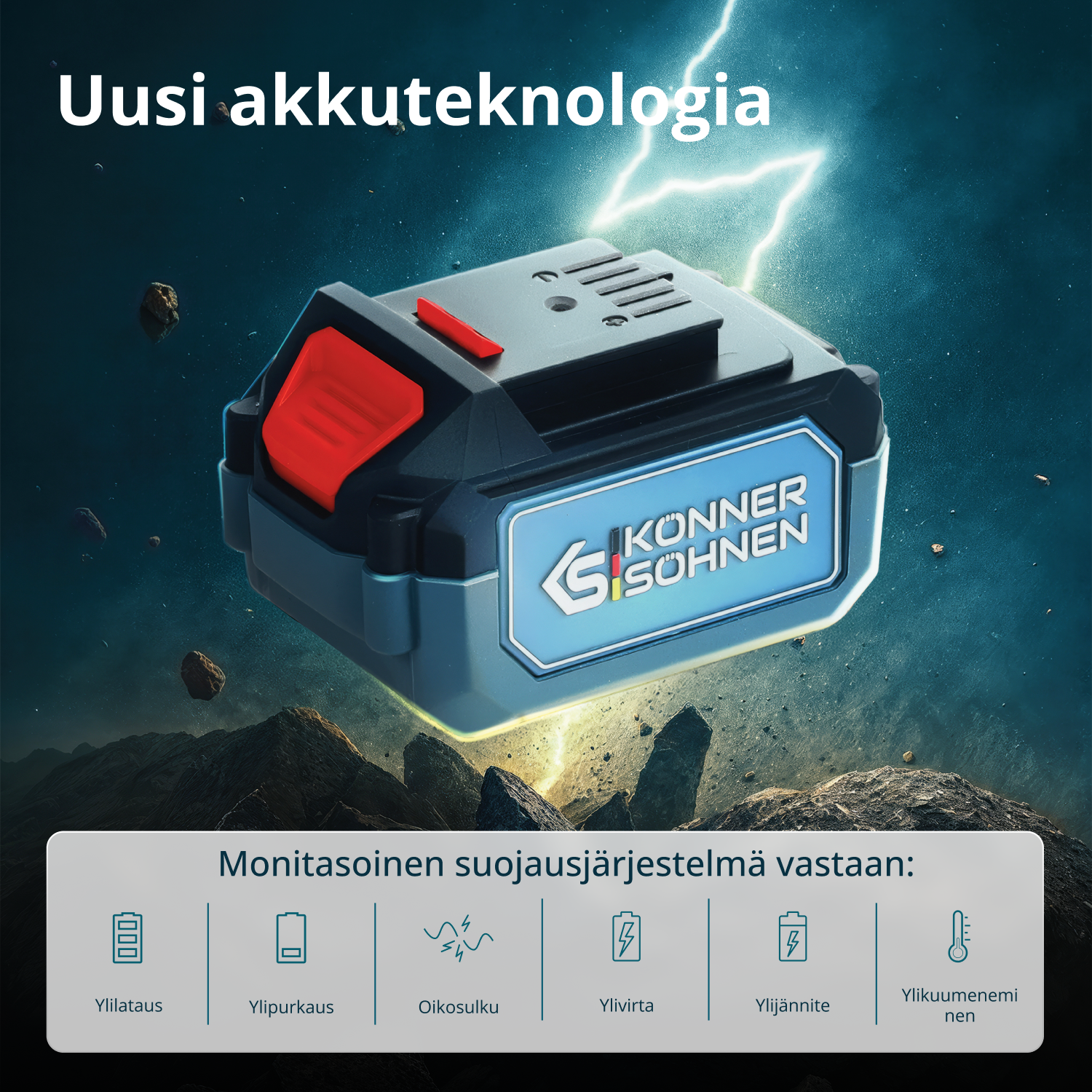 Johdottomat sähköiset oksasakset KS CPS20V-40 Case