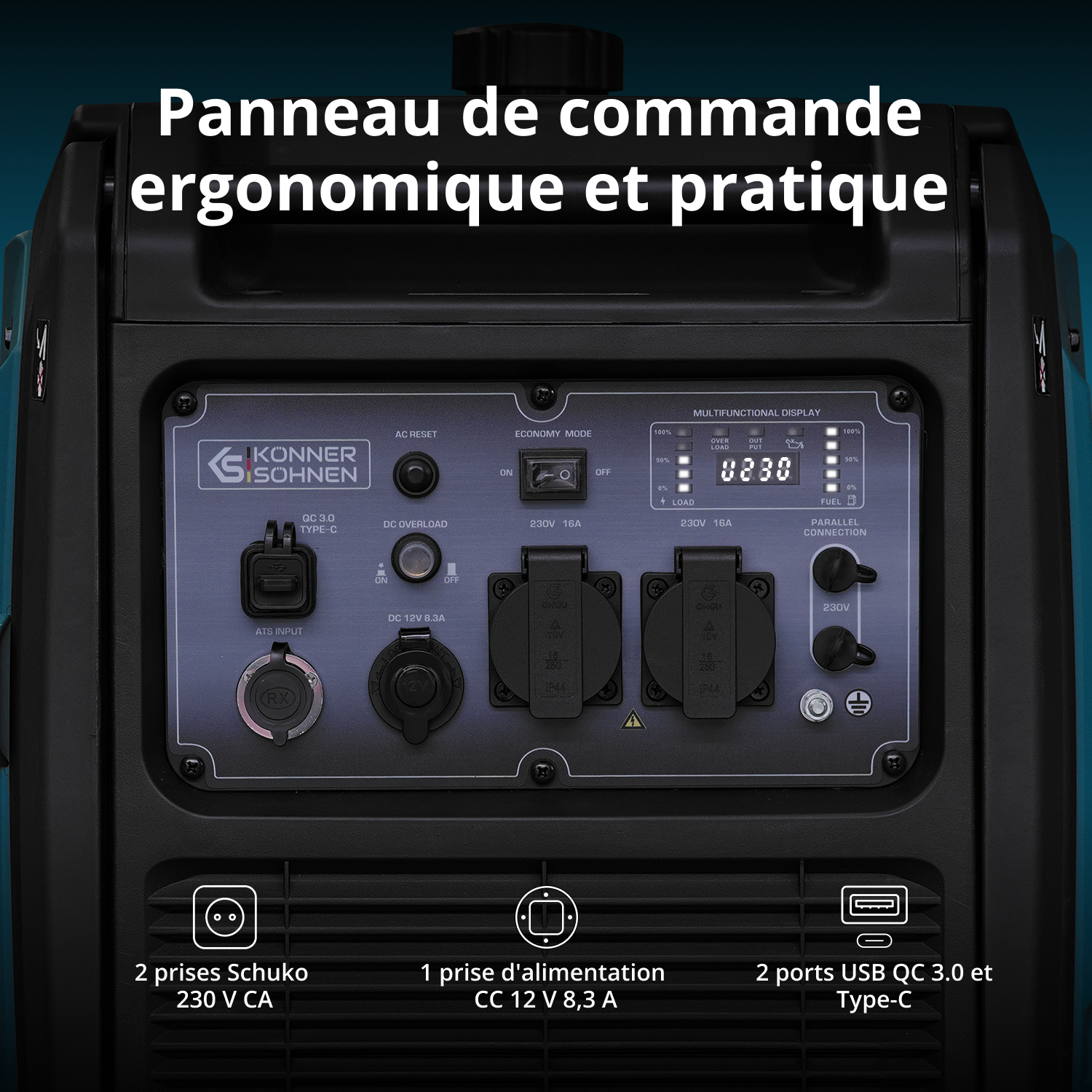 Groupe électrogène-onduleur dans la boîte anti-bruit KS 4000iE S