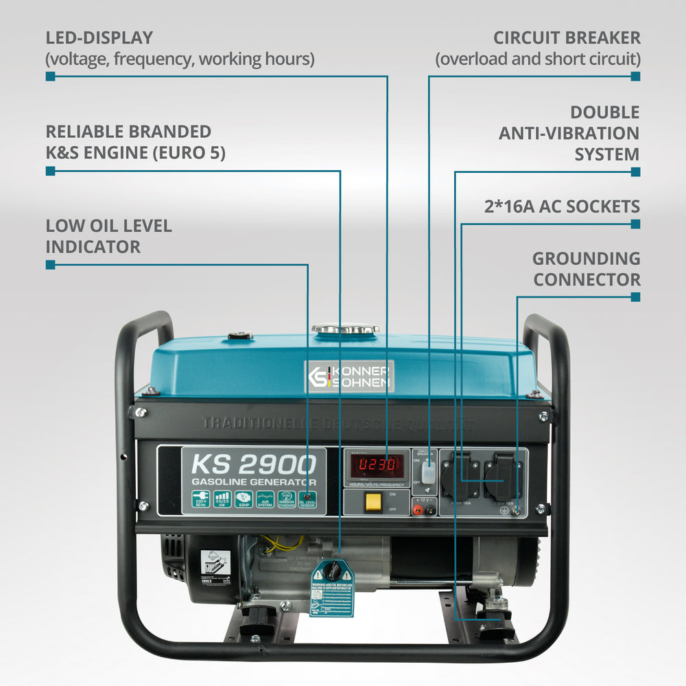 Generador de gasolina "Könner & Söhnen" KS 2900