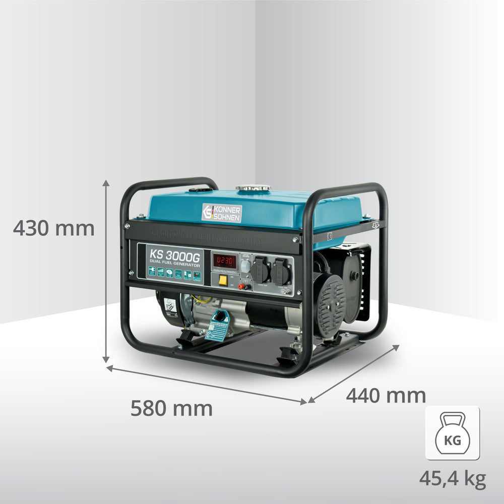 LPG/benzin generator "Könner & Söhnen" KS 3000G