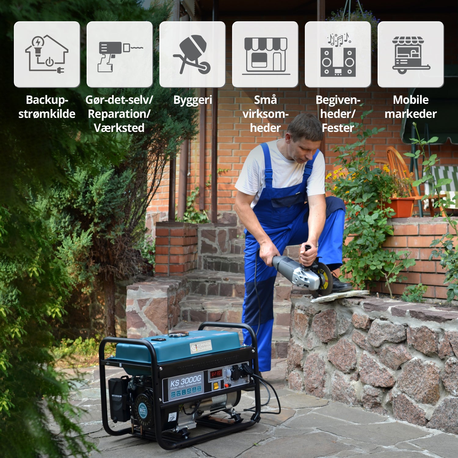 LPG/benzin generator "Könner & Söhnen" KS 3000G