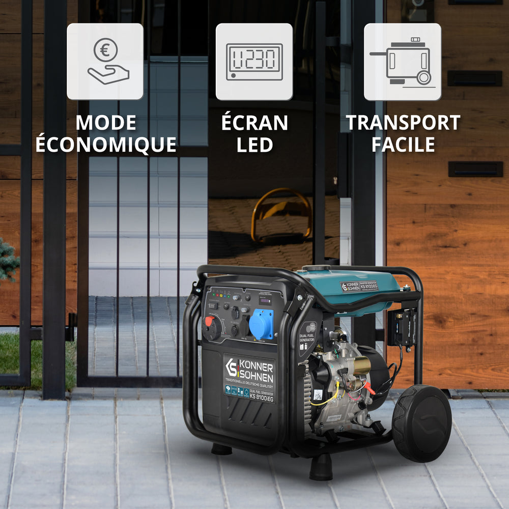 Groupe électrogène à essence-gaz de type inverter KS 8100iEG (Reconditionné Bon état)