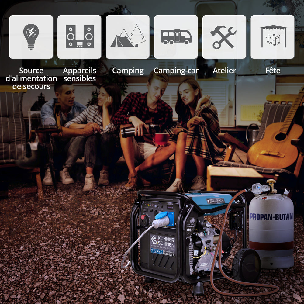 Groupe électrogène à essence-gaz de type inverter KS 8100iEG (Reconditionné Bon état)
