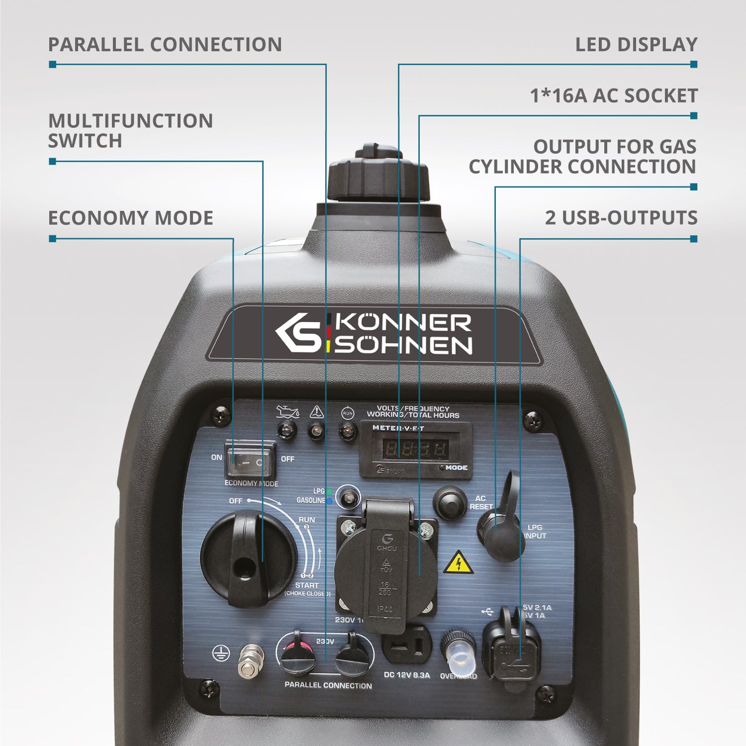 Generador inverter híbrido de gas/gasolina KS 2100iG S