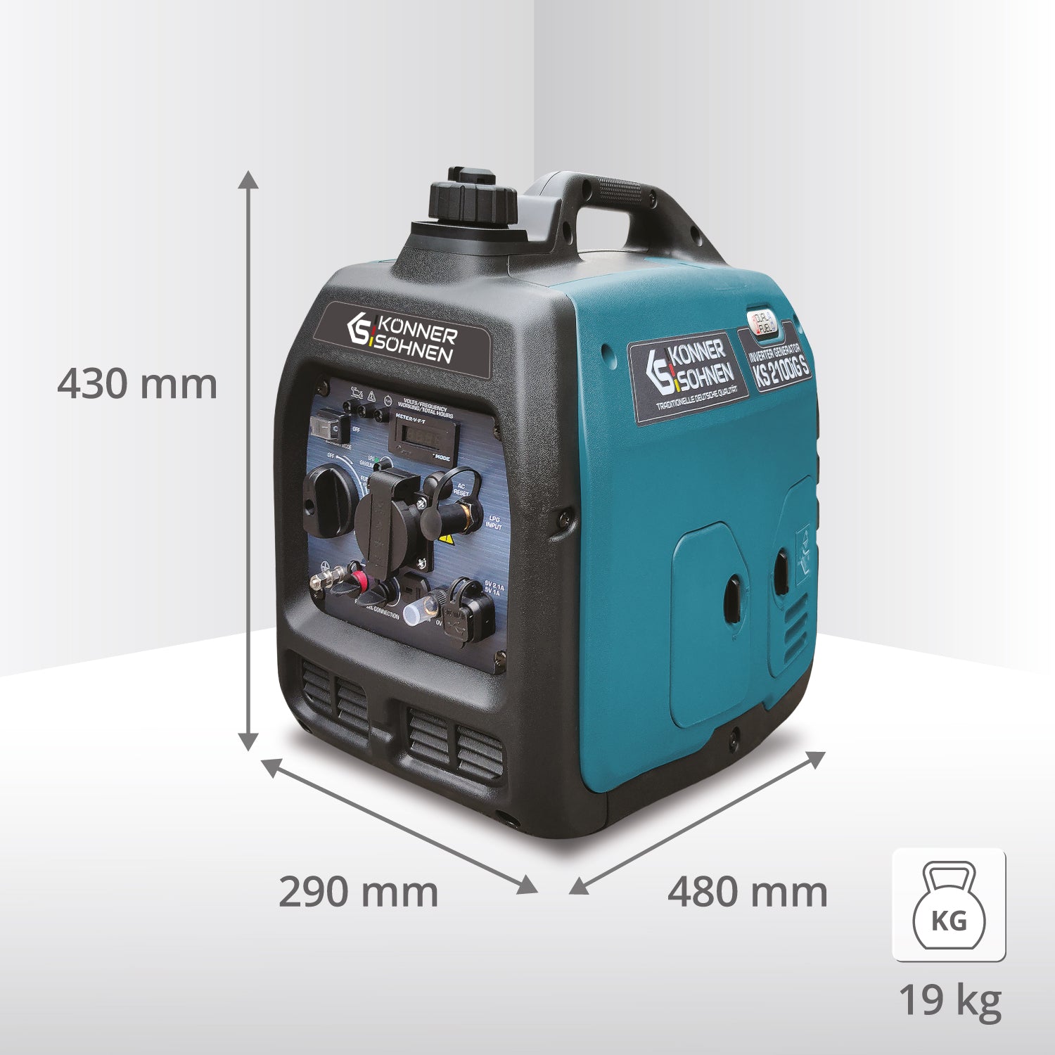 Generador inverter híbrido de gas/gasolina KS 2100iG S