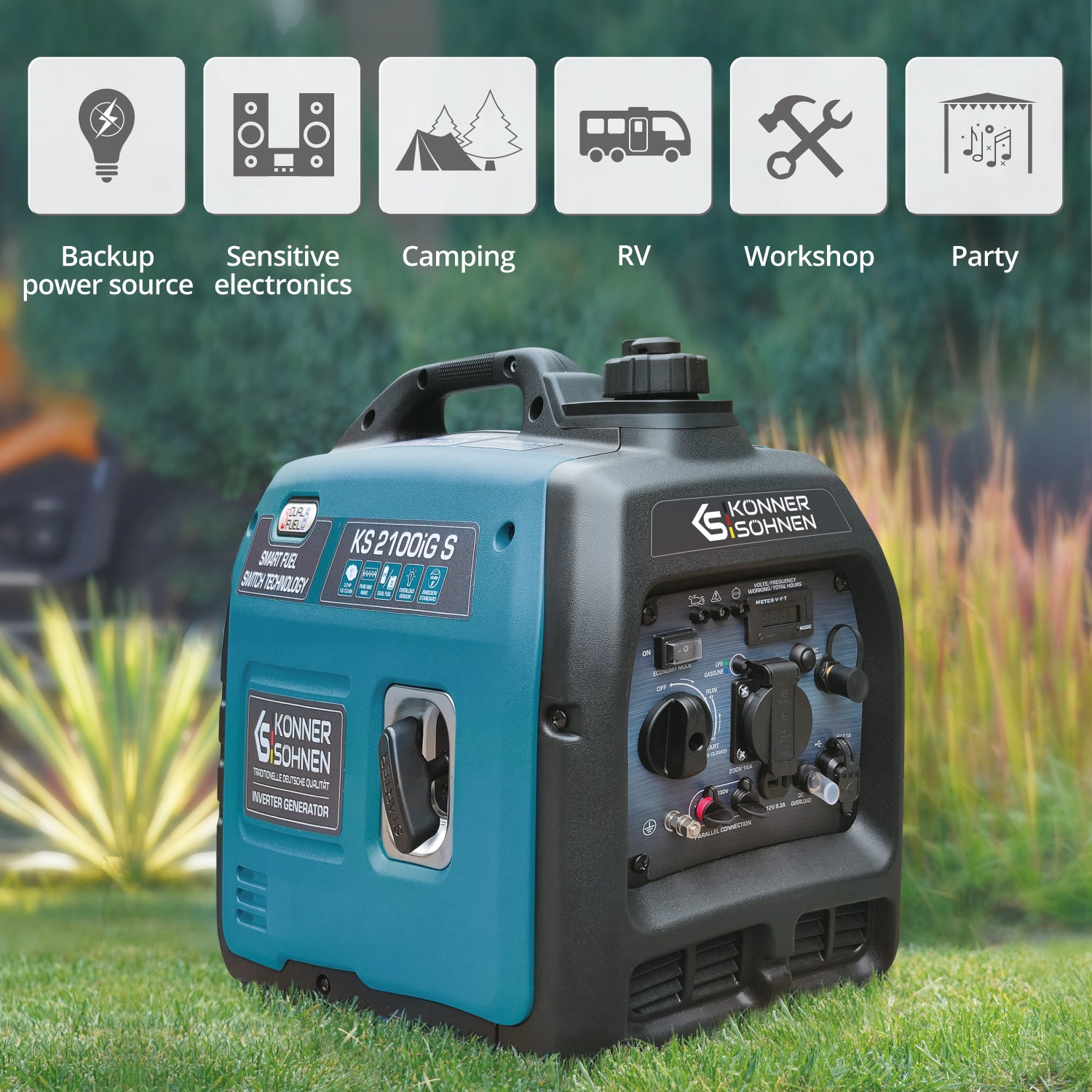 Generador inverter híbrido de gas/gasolina KS 2100iG S