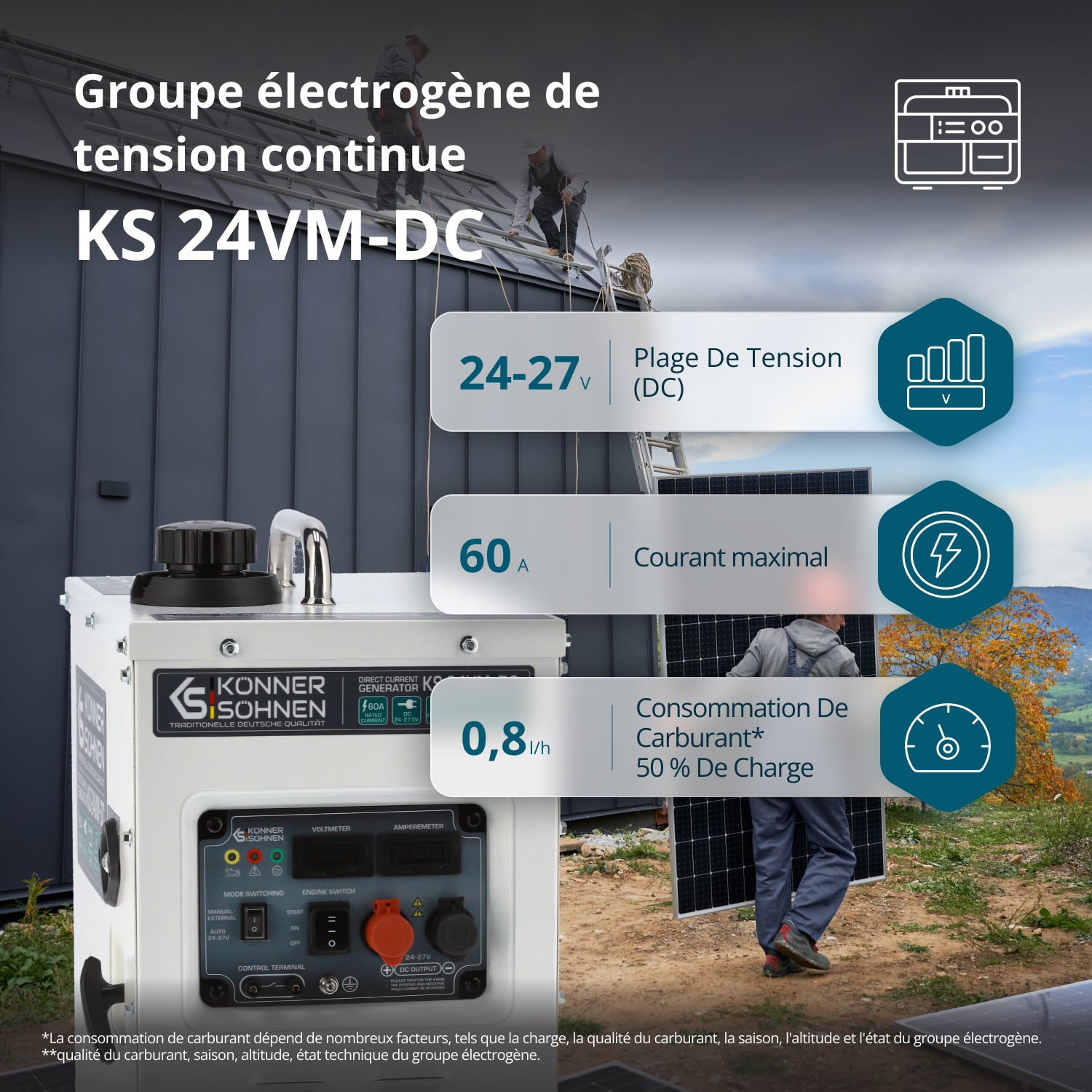 Groupe électrogène de courant continu KS 24VM-DC