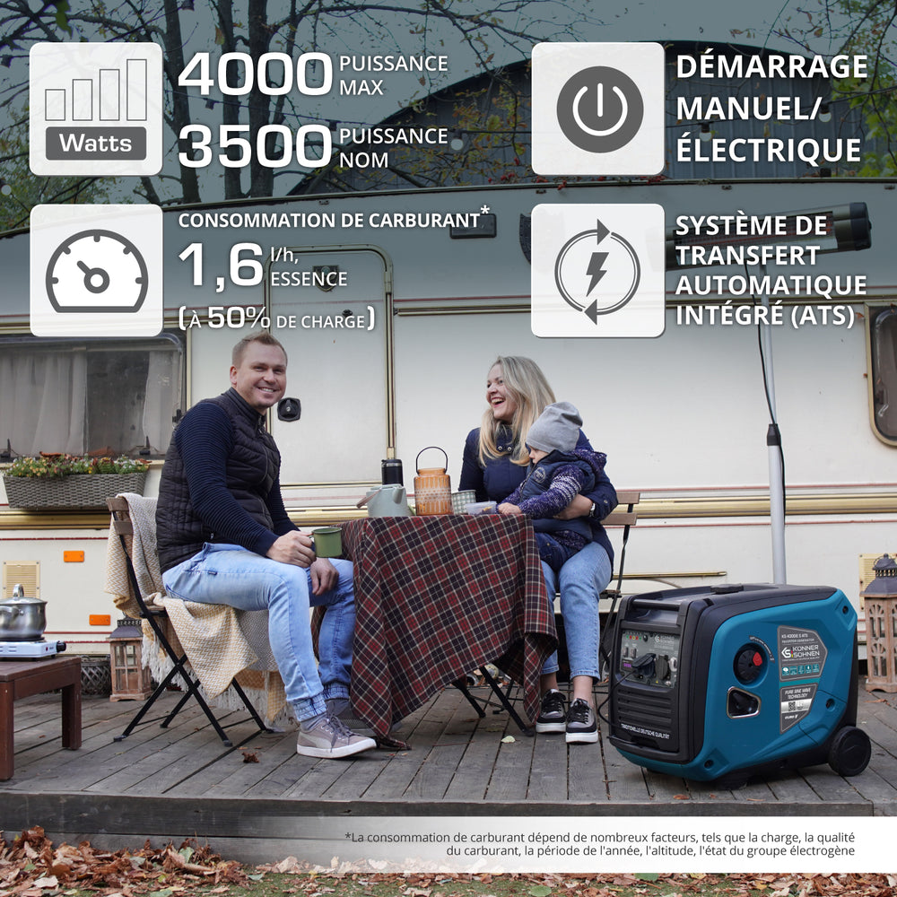 Groupe électrogène-onduleur dans la boîte anti-bruit KS 4000iE S ATS (Reconditionné – État excellent)