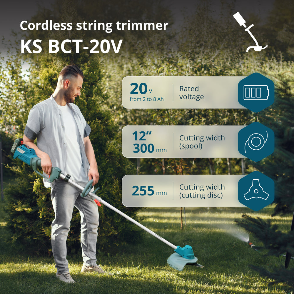 Tagliaerba a batteria e decespugliatore KS BCT-20V