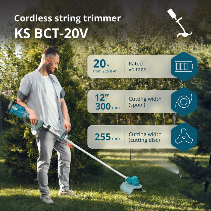 Tagliaerba a batteria e decespugliatore KS BCT-20V