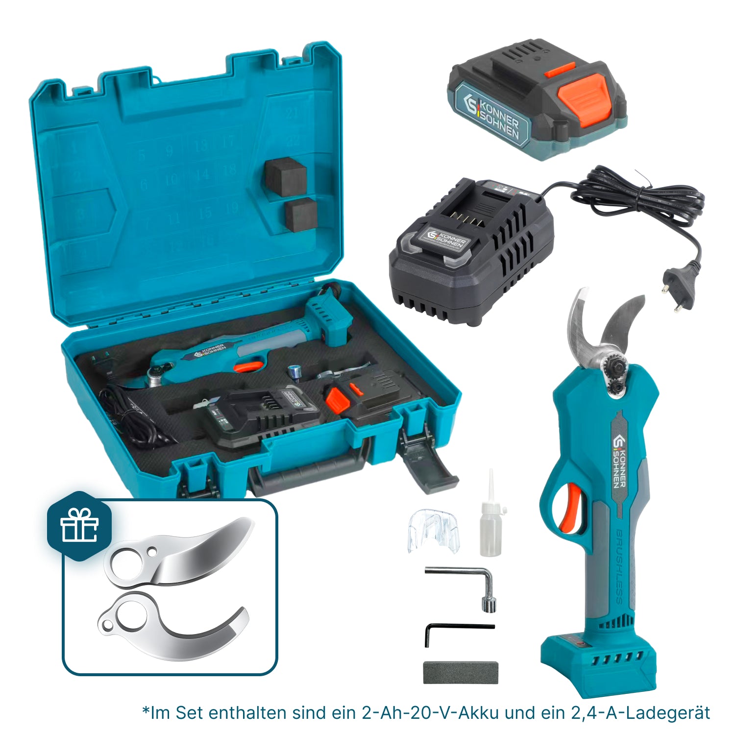 Akku-Gartenschere KS CPS20V-32 Case