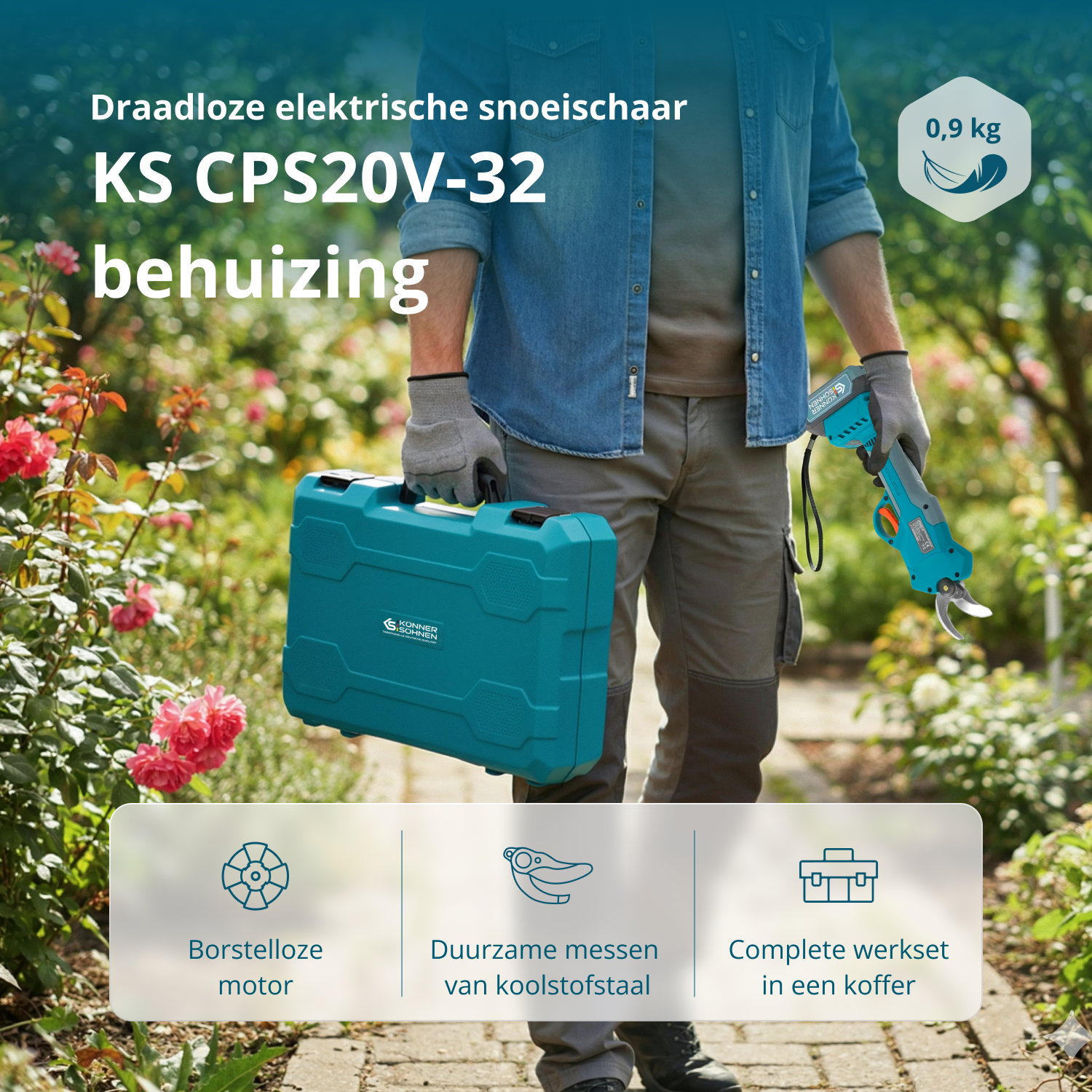 Snoerloze Elektrische Snoeischaar KS CPS20V-32 Case