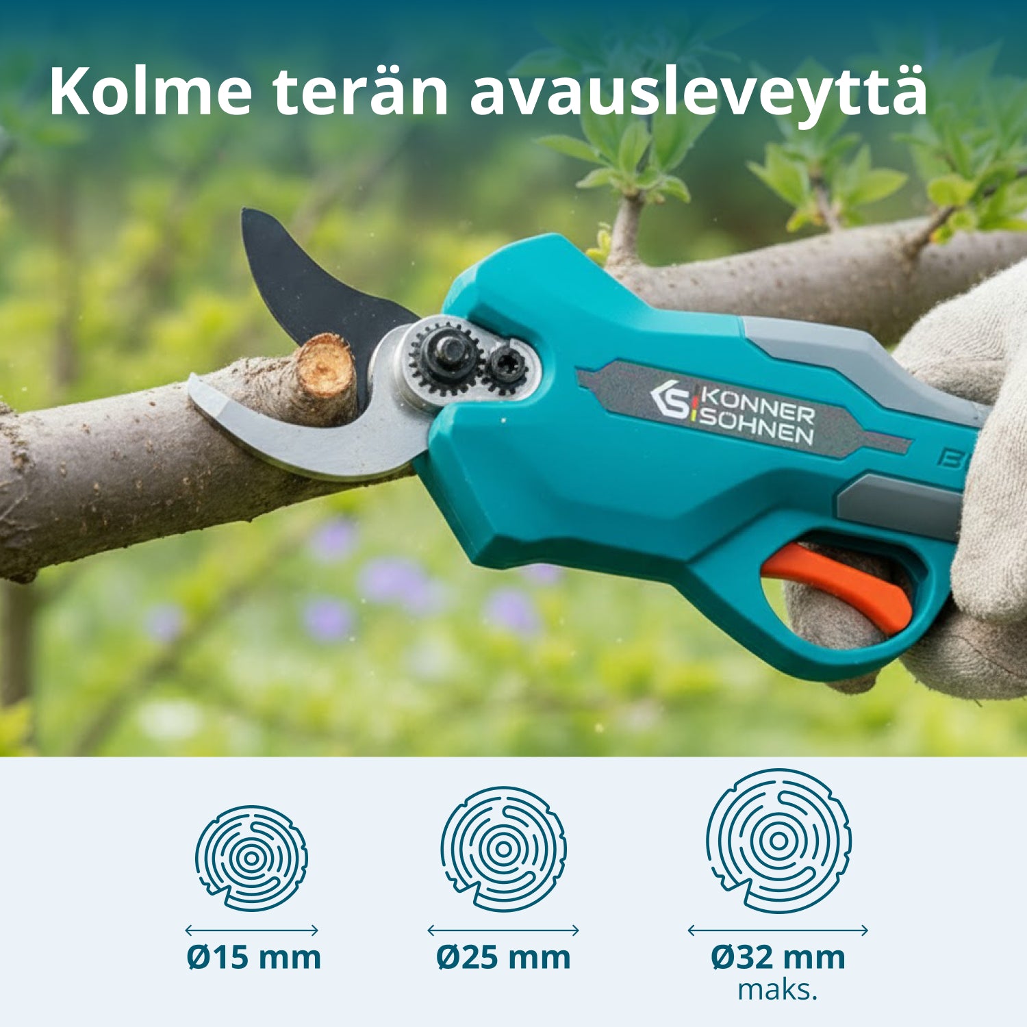 Johdottomat sähköiset oksasakset KS CPS20V-32