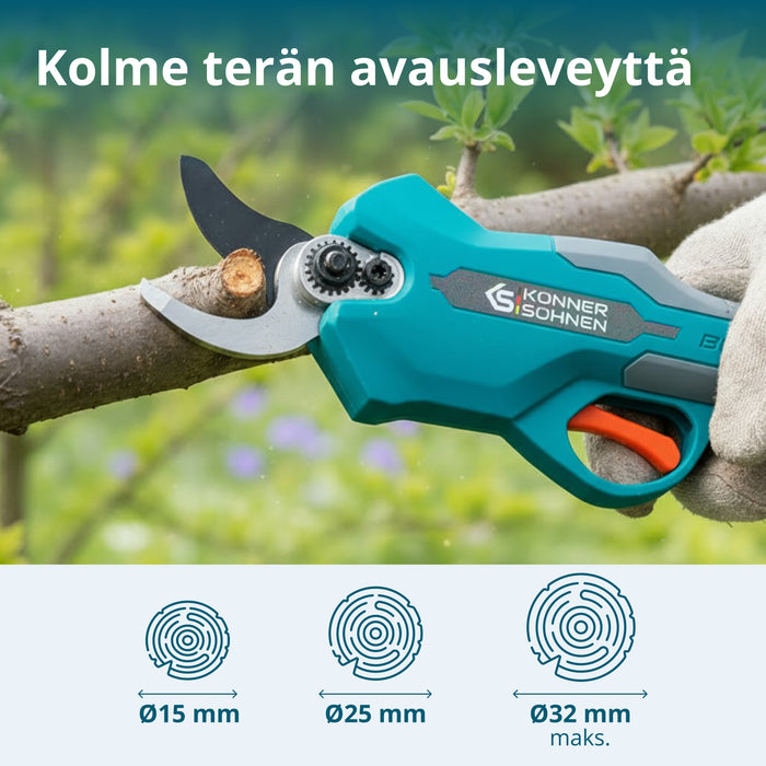 Johdottomat sähköiset oksasakset KS CPS20V-32 Case