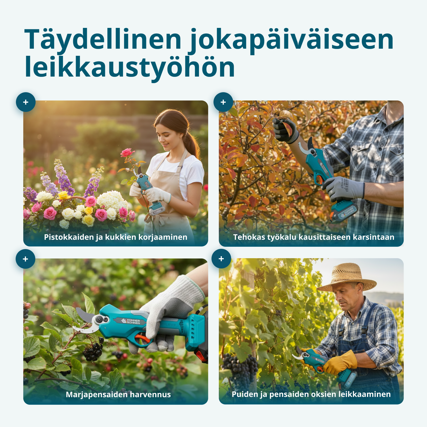 Johdottomat sähköiset oksasakset KS CPS20V-32 Case