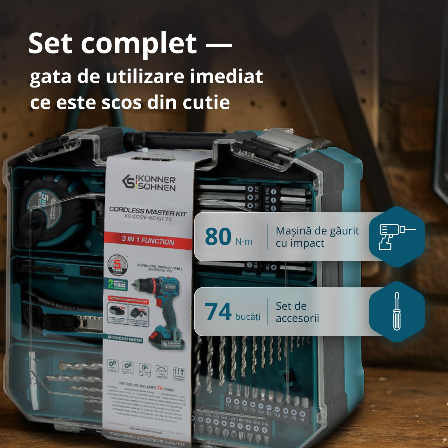 Baterie Maestru fără Fir KS ID20V-60 KIT 74 