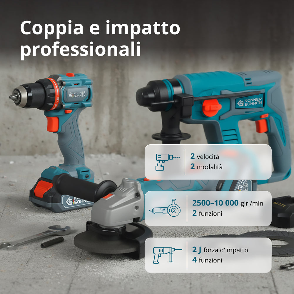 Set Master Senza Fili Kit 3-in-1 KS RHAGD 20V SET 3 PLUS