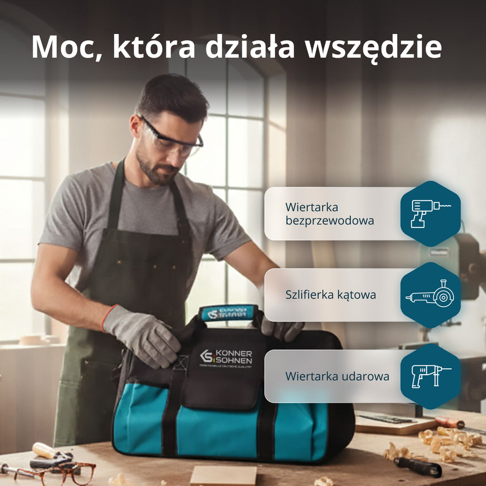 Bezprzewodowy Zestaw Majsterkowicza 3-w-1 KS RHAGD 20V SET 3 (Odnowiony – Stan doskonały)