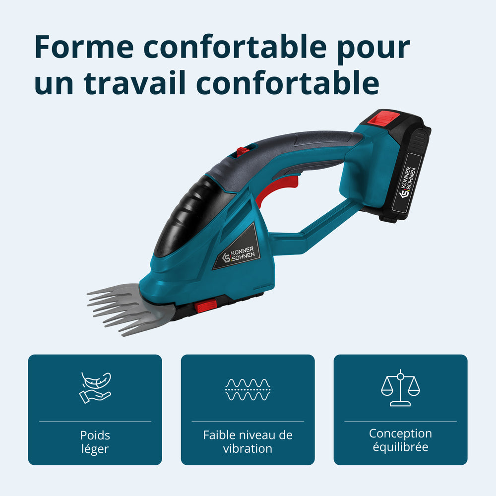 Taille-haie et cisaille à gazon sans fil 2 en 1 KS SHT-20V