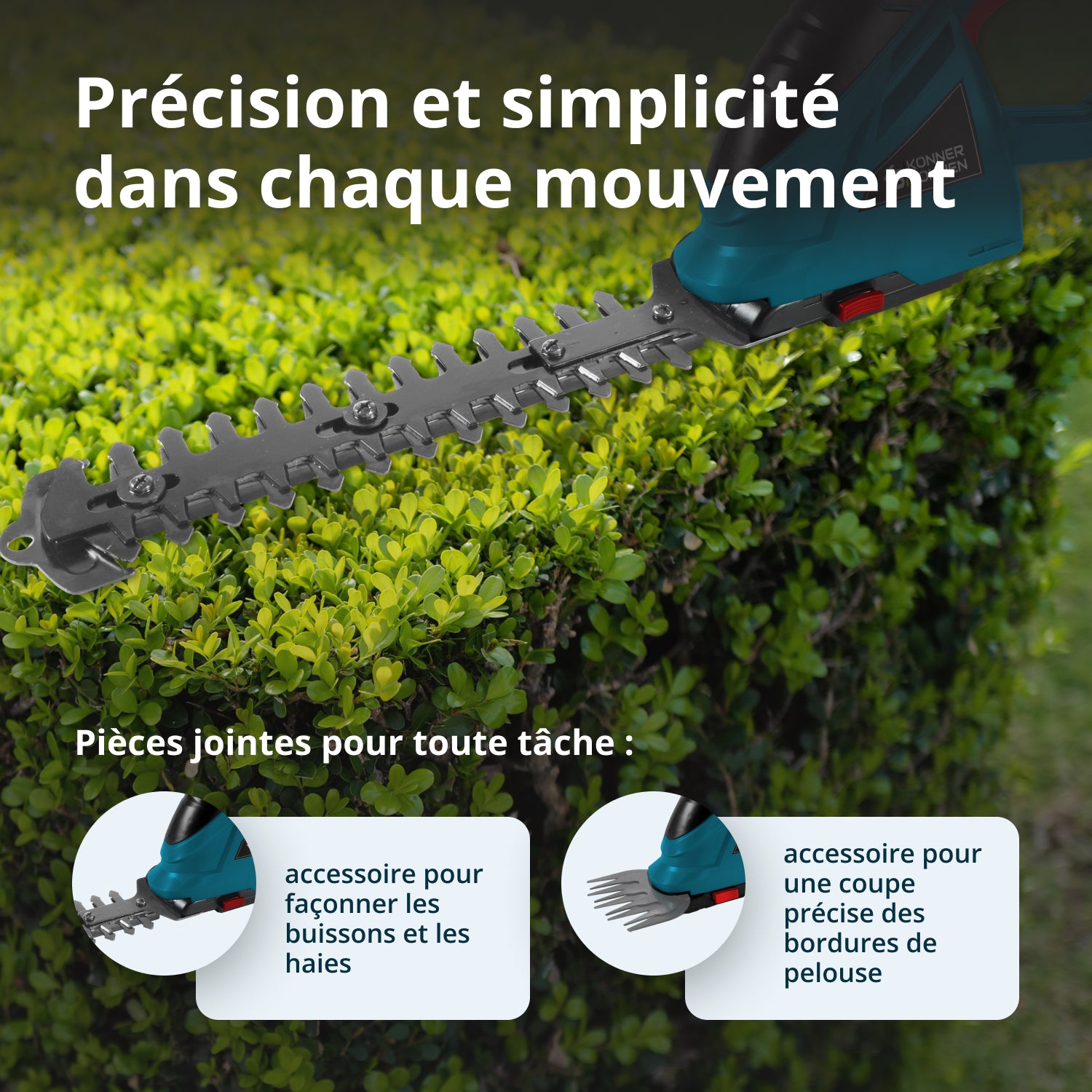 Taille-haie et cisaille à gazon sans fil 2 en 1 KS SHT-20V