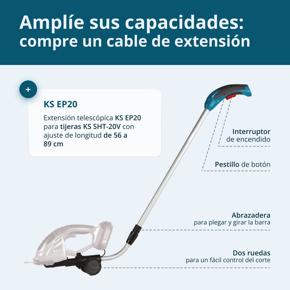 Tagliasiepi e forbici per erba senza fili 2 in 1 KS SHT-20V