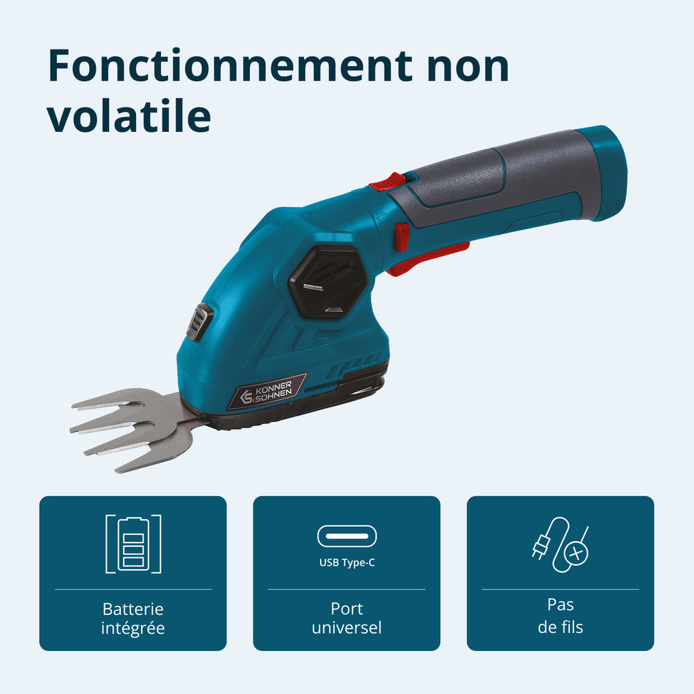 Taille-haie et cisaille à gazon 2 en 1 sans fil avec manche télescopique KS SHT-8V + Extension Pole