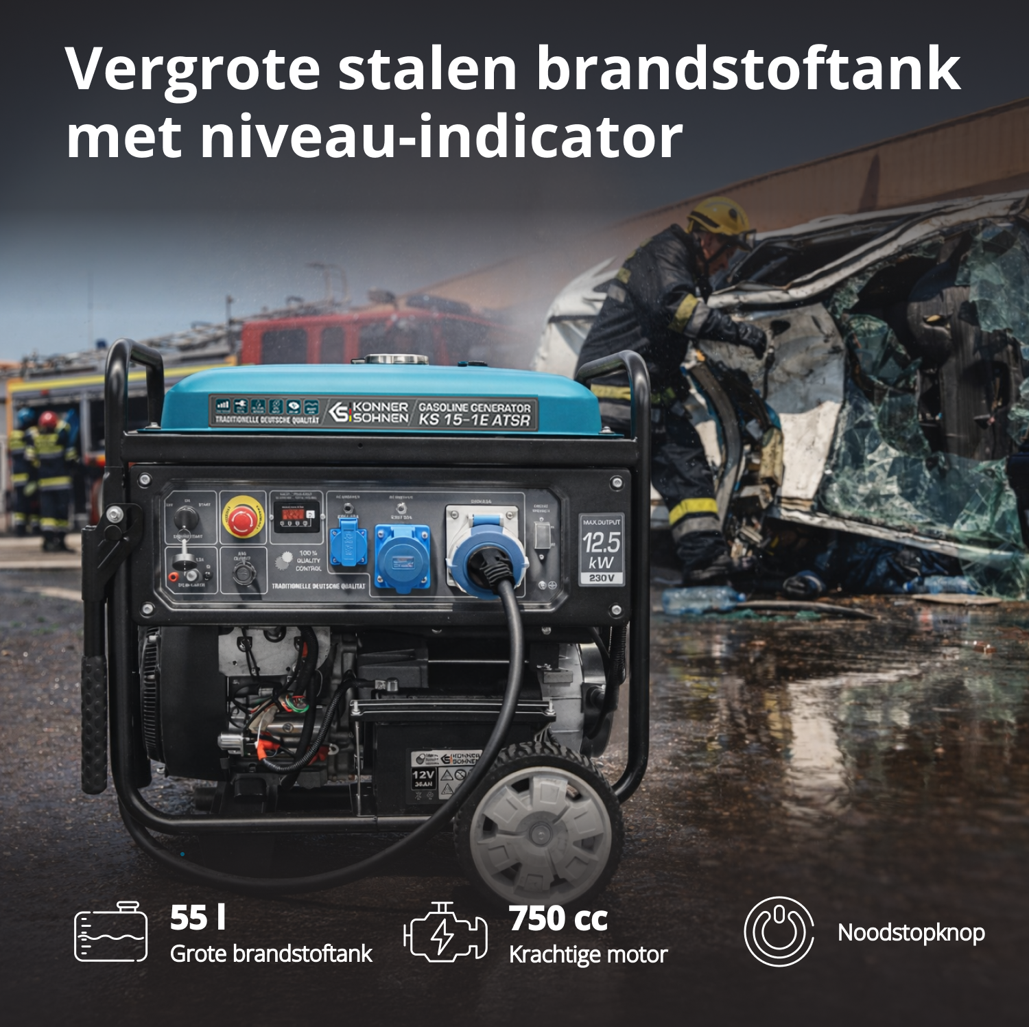 Benzinegenerator 'Könner & Söhnen' KS 15-1E ATSR