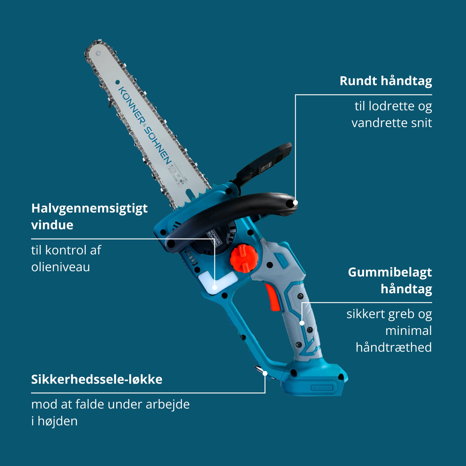Ledningsfri Mini Kædesav KS MCS20V-12 SÆT PLUS