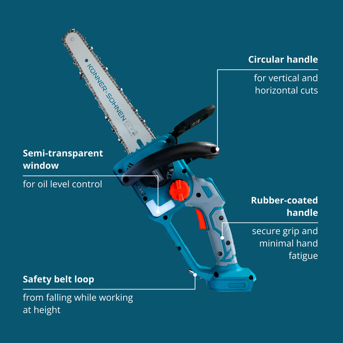 Cordless Mini Chainsaw KS MCS20V-12 SET PLUS