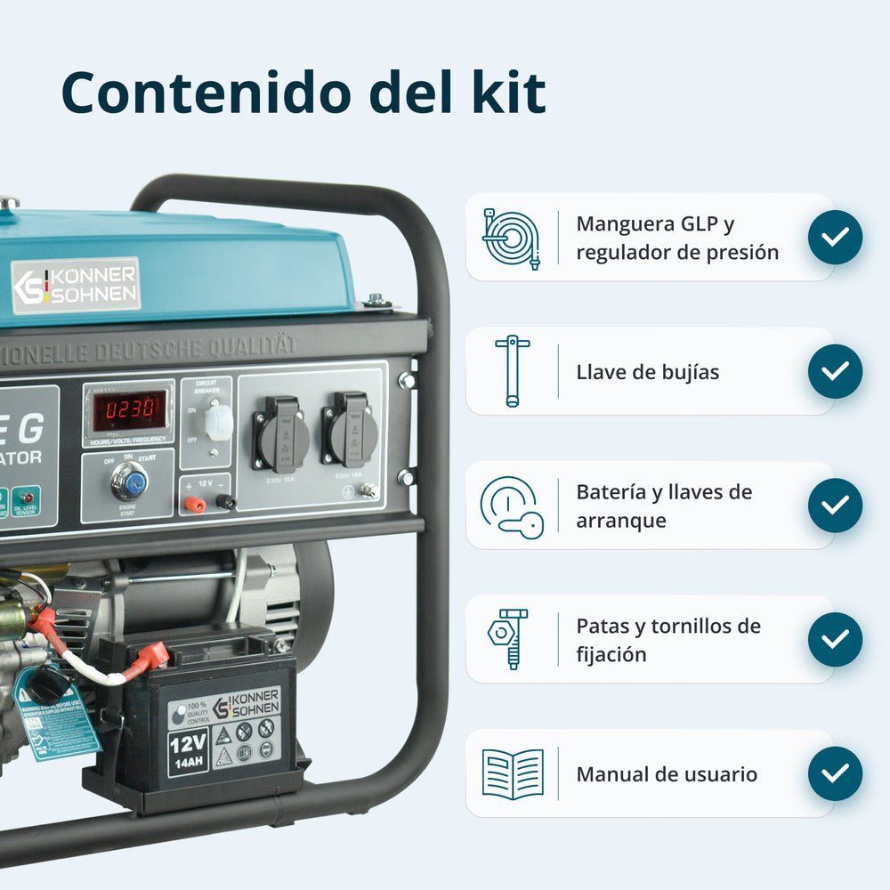 LPG/Benzinski generator „Könner & Söhnen“ KS 5000E G
