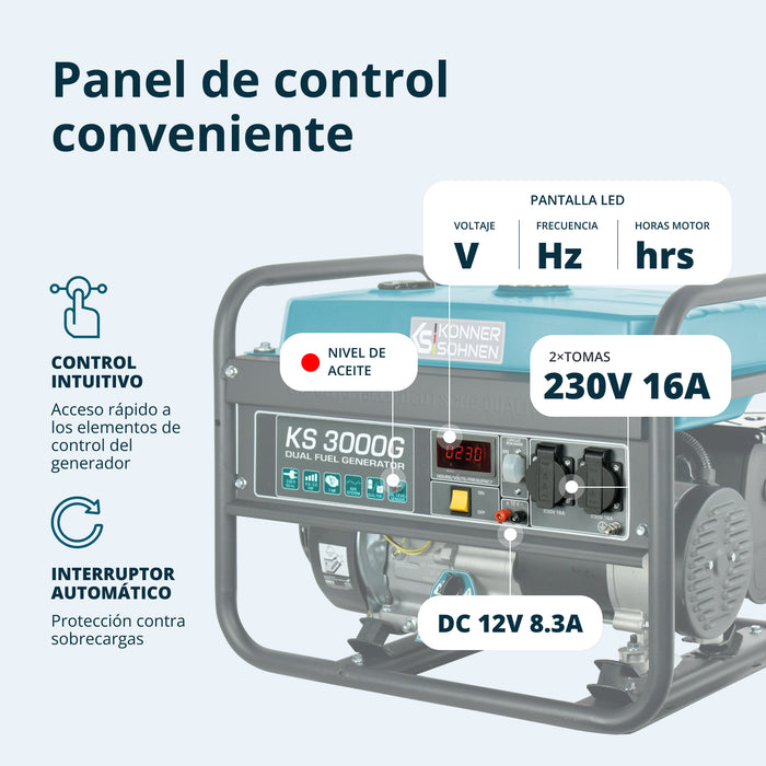 LPG/Benzínový generátor „Könner & Söhnen“ KS 3000G