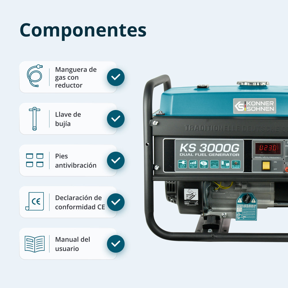 LPG/Benzínový generátor „Könner & Söhnen“ KS 3000G