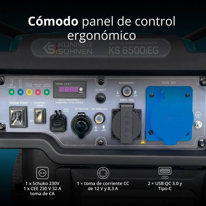 Generador Inverter KS 6500iEG (Gasolina/Gas)