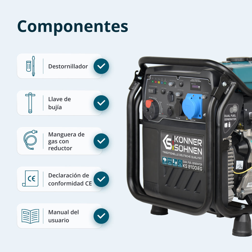 LPG/benzinski invertorski generator KS 8100iEG