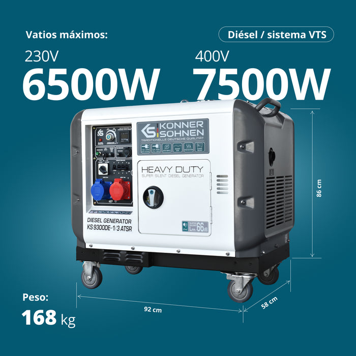 Diesel generátor „Könner & Söhnen” KS 9300DE-1/3 ATSR (EURO V)