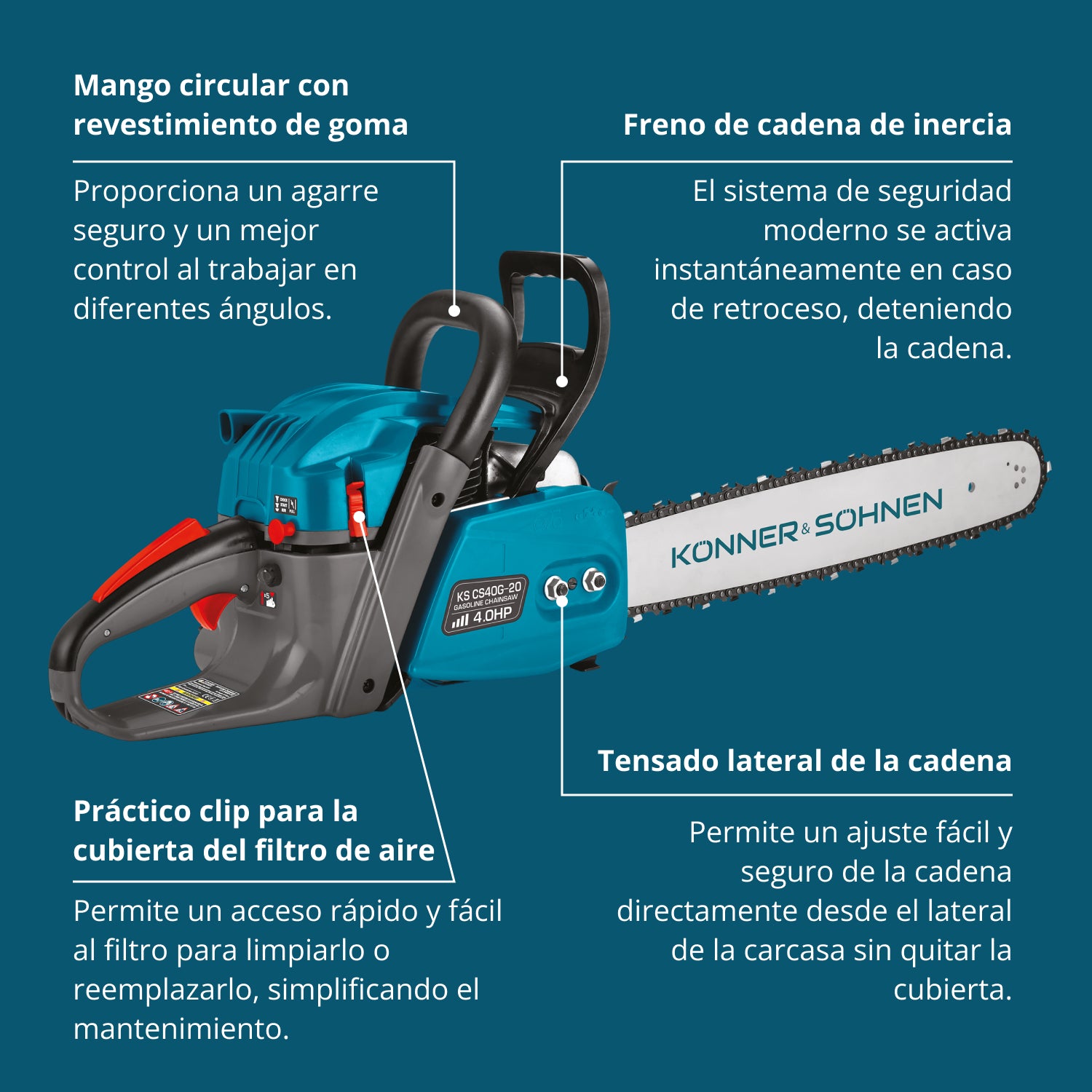 Benzines láncfűrész KS CS40G-20