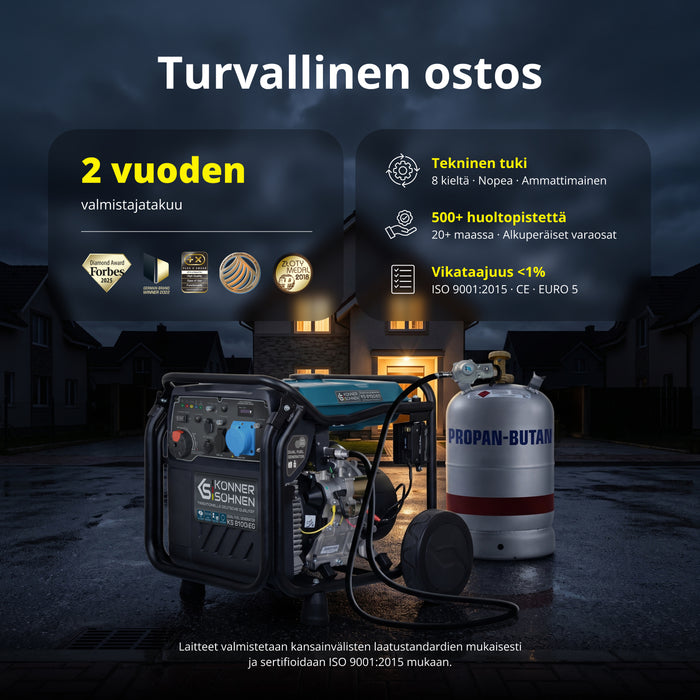 LPG/bensiini-invertterigeneraattori KS 8100iEG