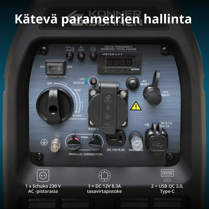 LPG/bensiini-invertterigeneraattori KS 3100iG S