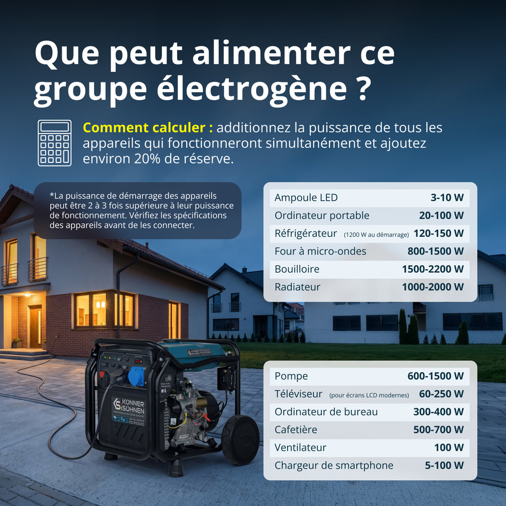 Groupe électrogène à essence-gaz de type inverter KS 8100iEG
