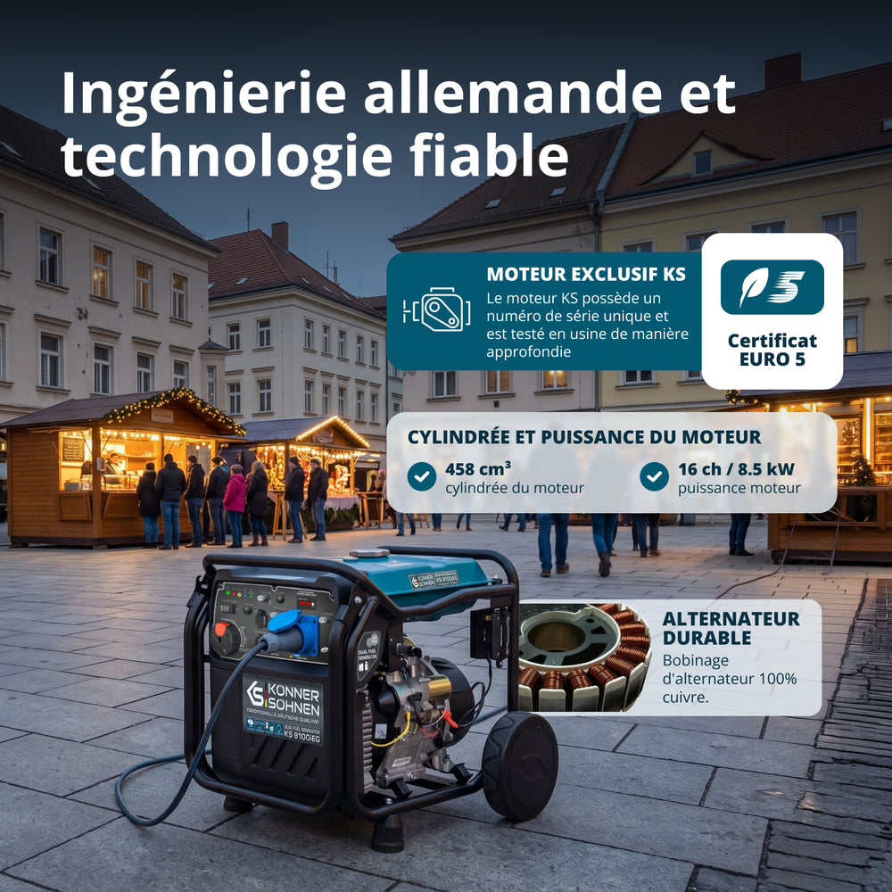 Groupe électrogène à essence-gaz de type inverter KS 8100iEG