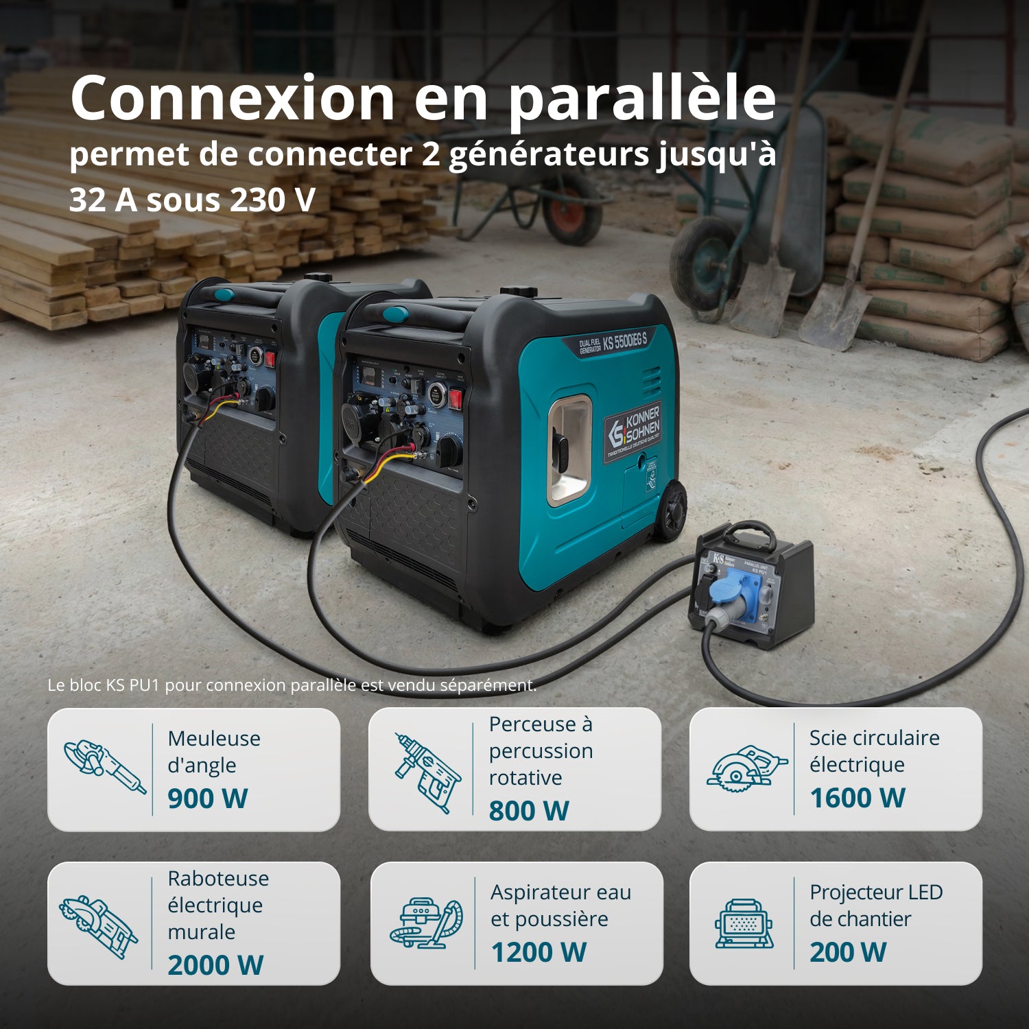 Groupe électrogène à essence-gaz de type inverter KS 5500iEG S