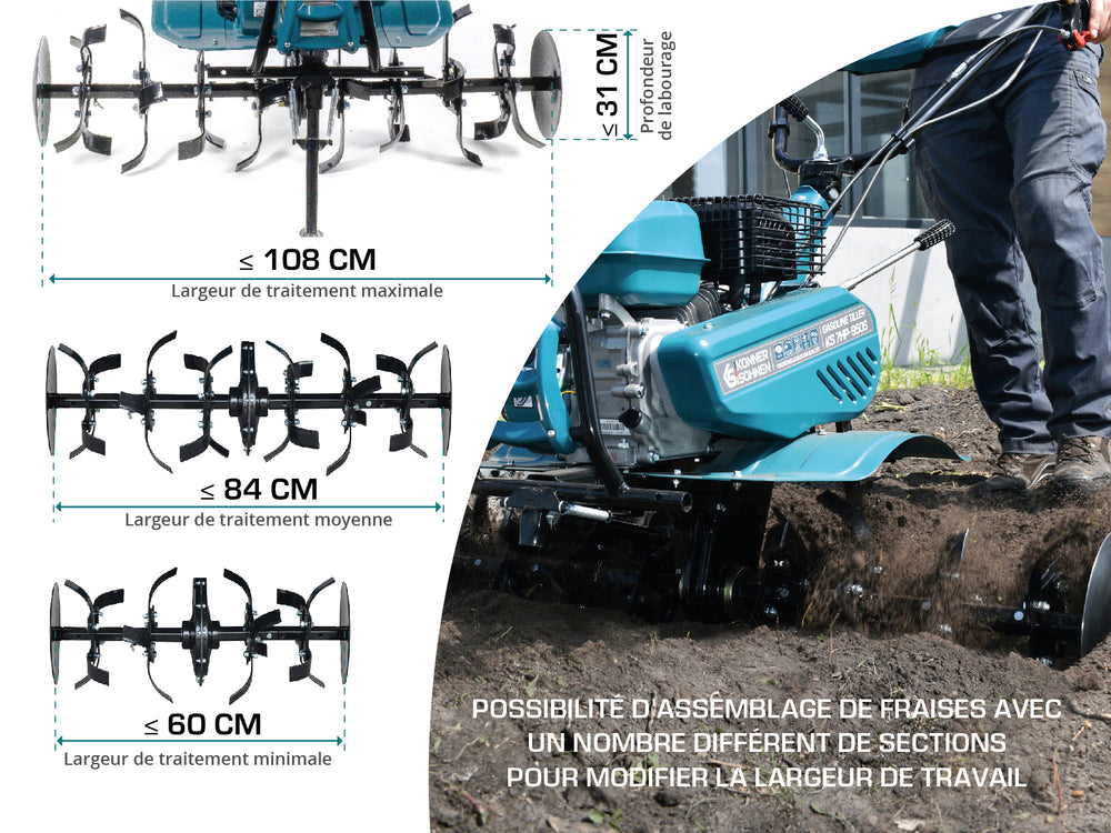 Motoculteur à essence KS 7HP-950S (Reconditionné - Bon état)