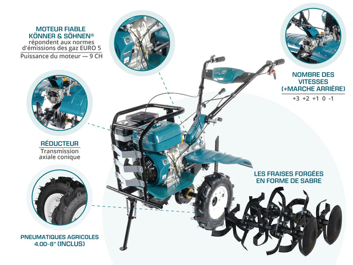 Мotoculteur à essence KS 9HP-1350G-3 (400)
