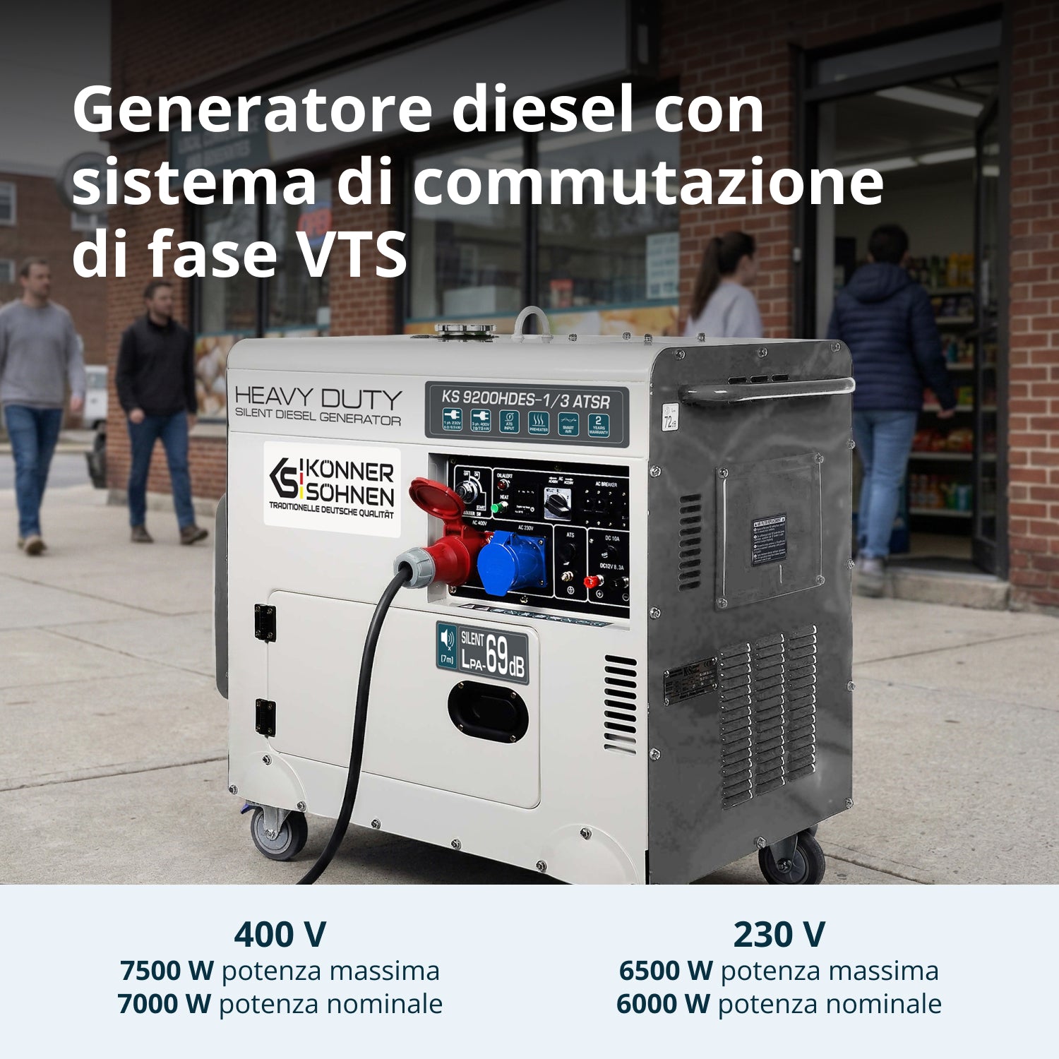 Generatore diesel "Könner & Söhnen" KS 9200HDES-1/3 ATSR (EURO V)