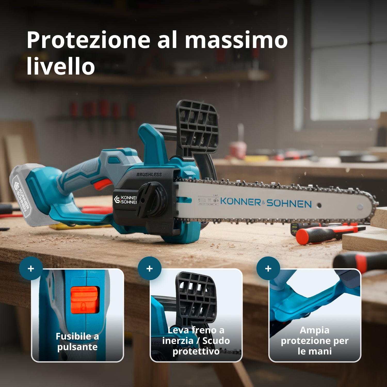 Motosega Mini a Batteria KS MCS20V-12