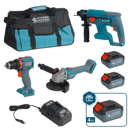 Conjunto Mestre Sem Fios 3-em-1 Kit KS RHAGD 20V SET 3
